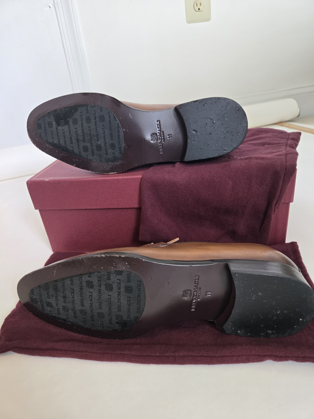 Bruno Magli Raging Leather Bit SLIP ON Loafer Cognac  MENS SIZE 11 - Picture 7 of 9